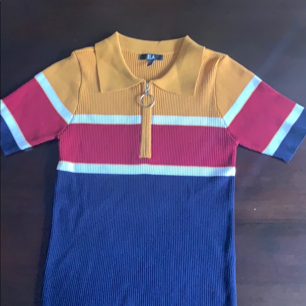 ELA Rib-Knitted Short Sleeved Shirt (Barely Worn)